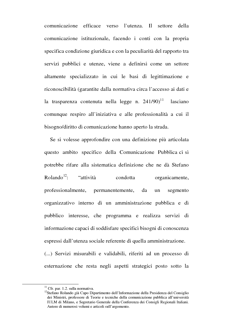 Anteprima della tesi: Sinergie tra ufficio stampa e ufficio relazioni con il pubblico nella comunicazione della pubblica amministrazione, Pagina 13