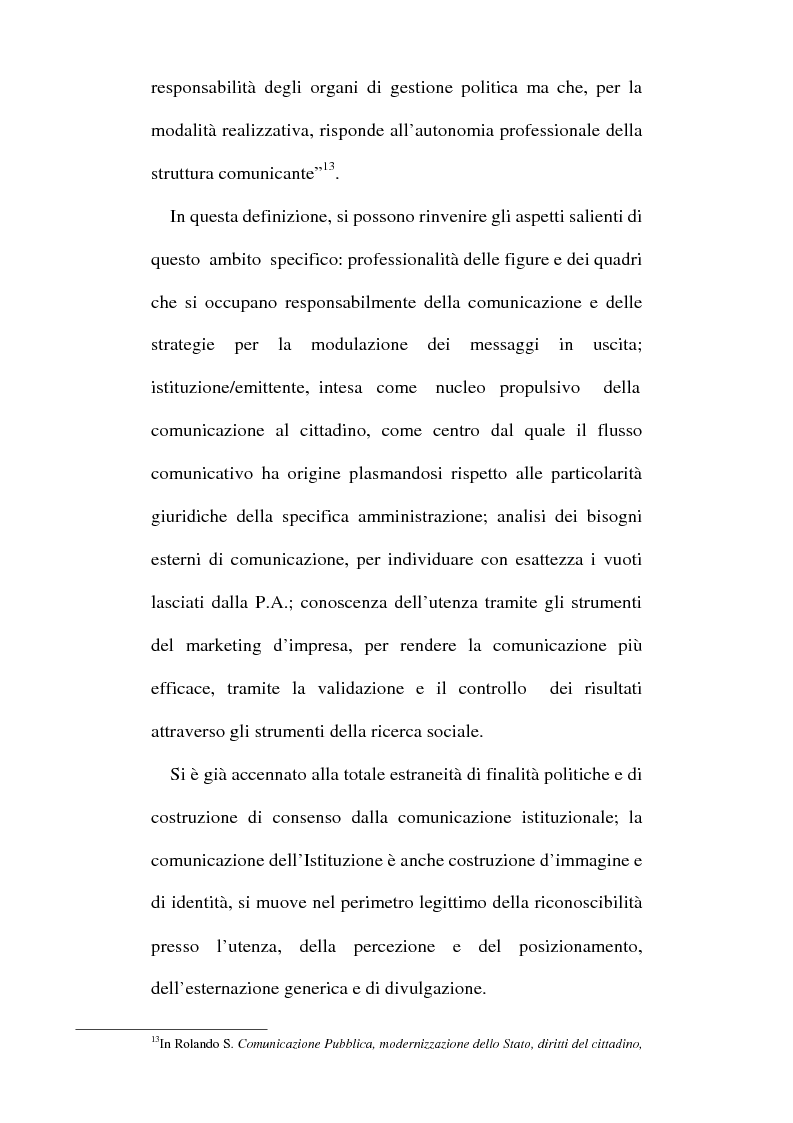 Anteprima della tesi: Sinergie tra ufficio stampa e ufficio relazioni con il pubblico nella comunicazione della pubblica amministrazione, Pagina 14