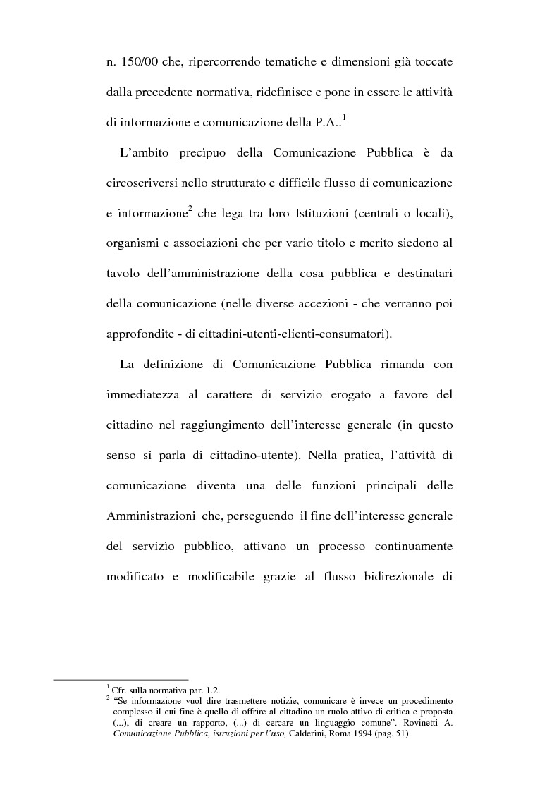 Anteprima della tesi: Sinergie tra ufficio stampa e ufficio relazioni con il pubblico nella comunicazione della pubblica amministrazione, Pagina 8