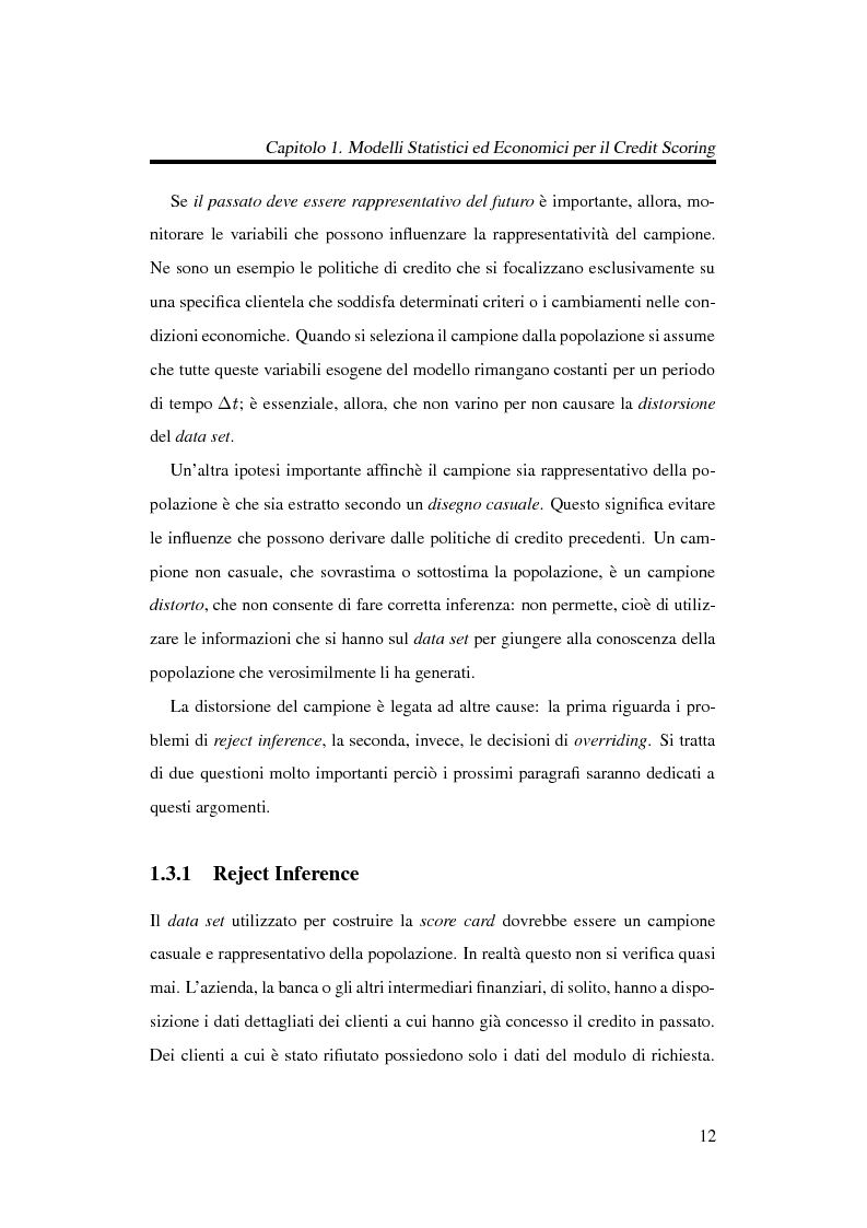 Anteprima della tesi: Discriminazione logistica per la valutazione del rischio di credito, Pagina 12