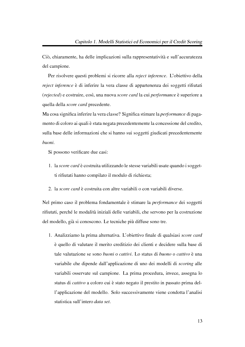 Anteprima della tesi: Discriminazione logistica per la valutazione del rischio di credito, Pagina 13