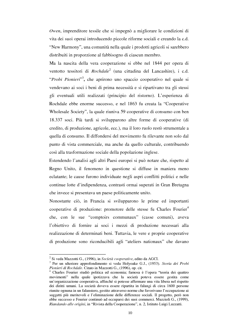 Anteprima della tesi: Gli aspetti economici dell'impresa cooperativa e le sue potenzialità di sviluppo nel Mezzogiorno: il caso della cooperativa ''Giustizia e libertà'', Pagina 6