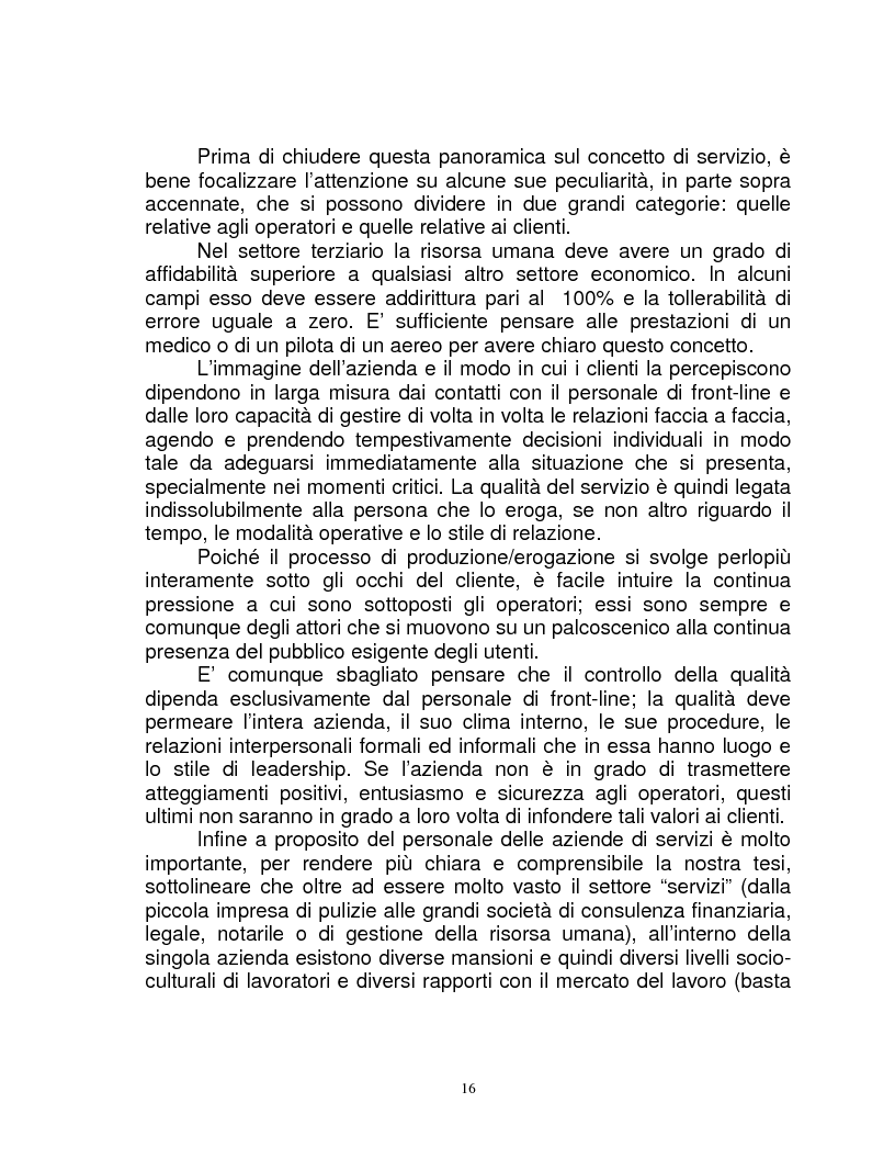 Anteprima della tesi: Organizzazione e gestione del personale nelle aziende private di servizi, Pagina 14