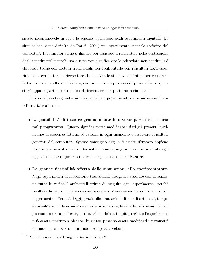Anteprima della tesi: Simulazione agent based in contesti d'impresa. Applicazione del modello Virtual Enterprise in JavaSwarm ad un'azienda reale, Pagina 10