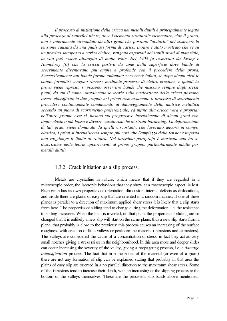 Anteprima della tesi: Previsione della durata a fatica su provino SAE utilizzando un approccio combinato di fatica oligociclica e meccanica della frattura, Pagina 10