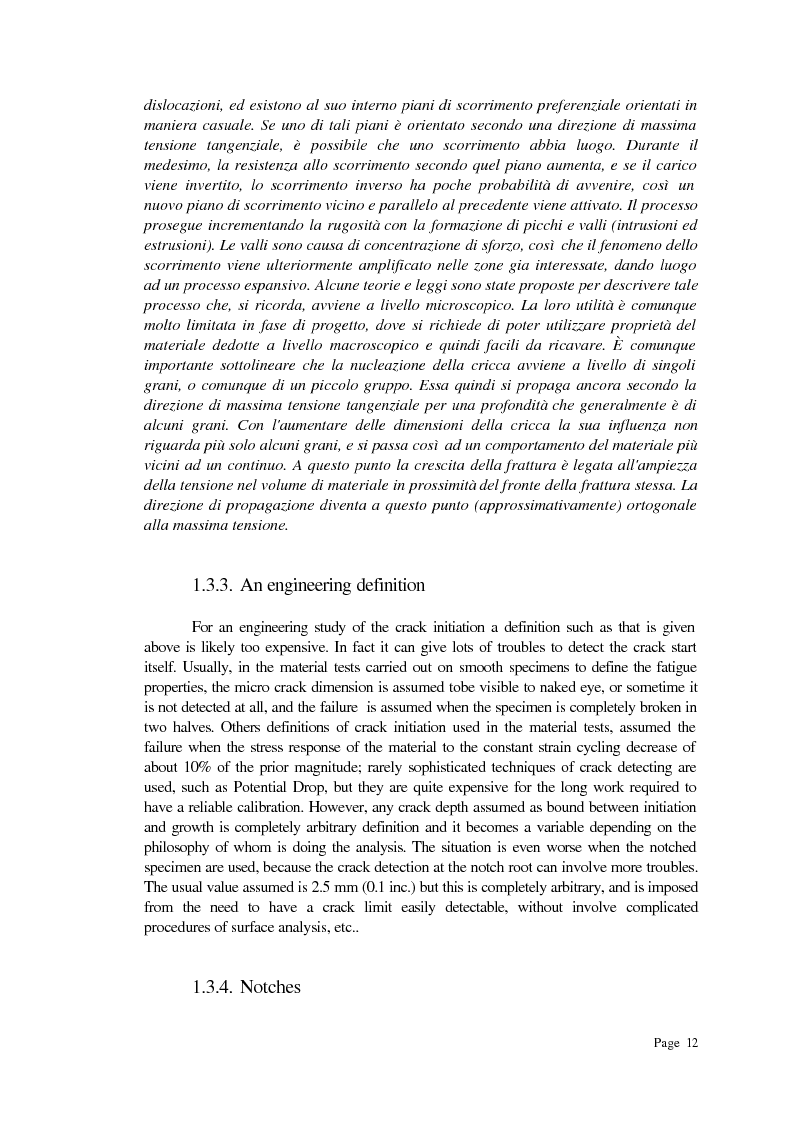 Anteprima della tesi: Previsione della durata a fatica su provino SAE utilizzando un approccio combinato di fatica oligociclica e meccanica della frattura, Pagina 12
