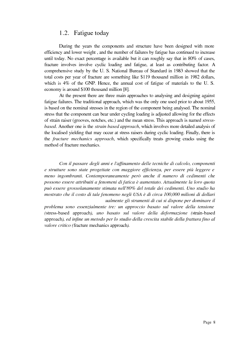 Anteprima della tesi: Previsione della durata a fatica su provino SAE utilizzando un approccio combinato di fatica oligociclica e meccanica della frattura, Pagina 8