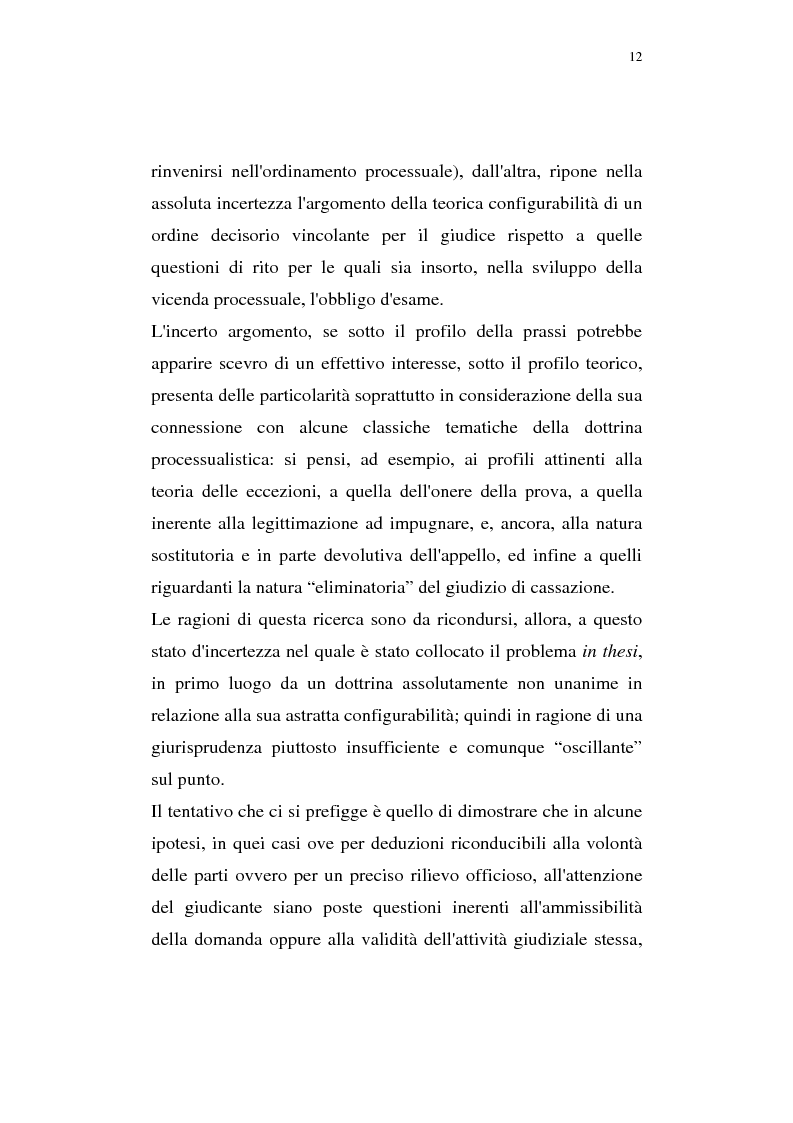 Anteprima della tesi: La pregiudizialità tra le questioni del processo, Pagina 5