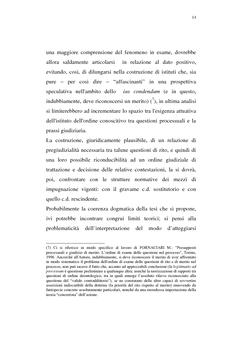 Anteprima della tesi: La pregiudizialità tra le questioni del processo, Pagina 7