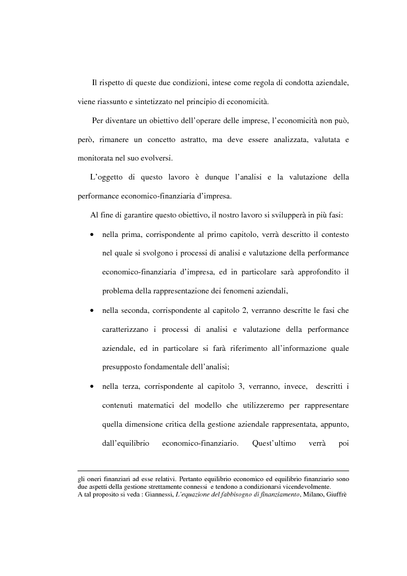 Anteprima della tesi: L'analisi della performance economico-finanziaria mediante software di gestione di fogli elettronici. Il caso della CTP s.p.a. di Napoli, Pagina 3