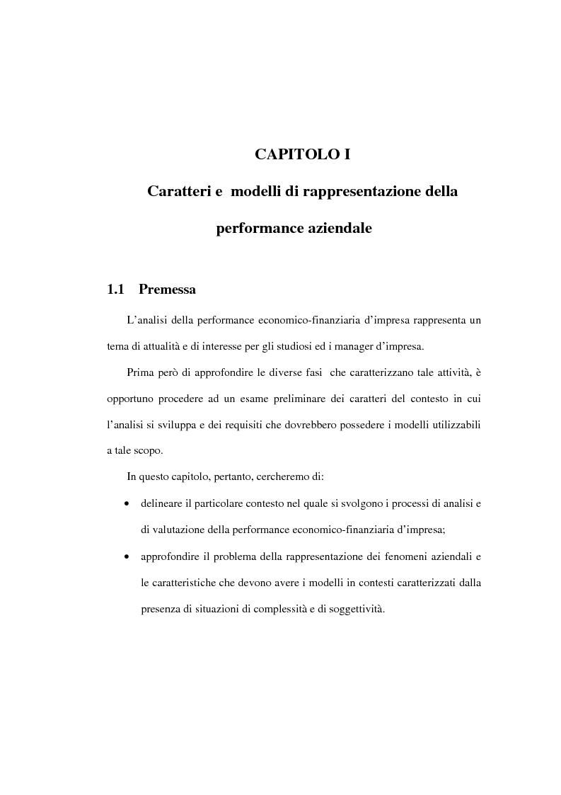 Anteprima della tesi: L'analisi della performance economico-finanziaria mediante software di gestione di fogli elettronici. Il caso della CTP s.p.a. di Napoli, Pagina 5