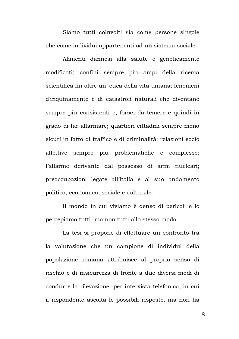 Anteprima della tesi: Confronto tra metodi di rilevazione in un'indagine sulla percezione della pericolosità, Pagina 4