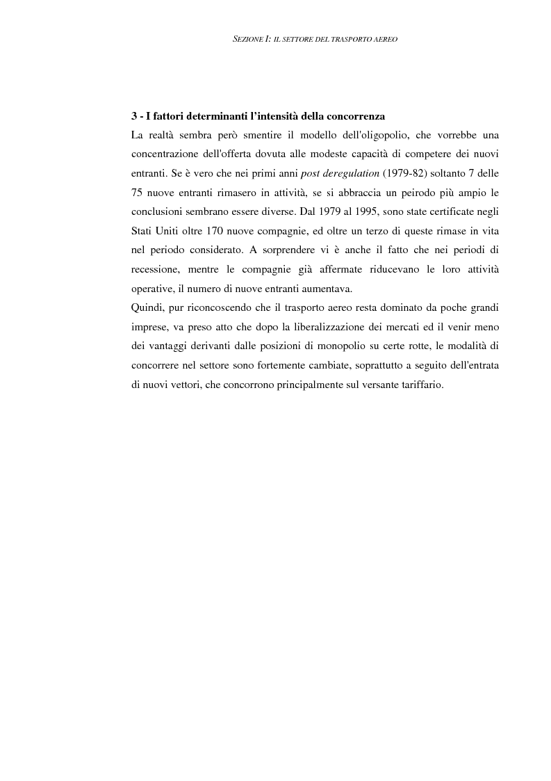 Anteprima della tesi: Le compagnie aeree ''low cost'' negli Stati Uniti ed in Europa. Le strategie competitive di costo dei vettori del futuro, Pagina 14
