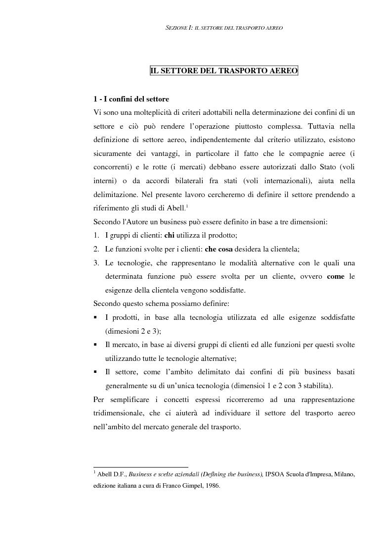 Anteprima della tesi: Le compagnie aeree ''low cost'' negli Stati Uniti ed in Europa. Le strategie competitive di costo dei vettori del futuro, Pagina 7