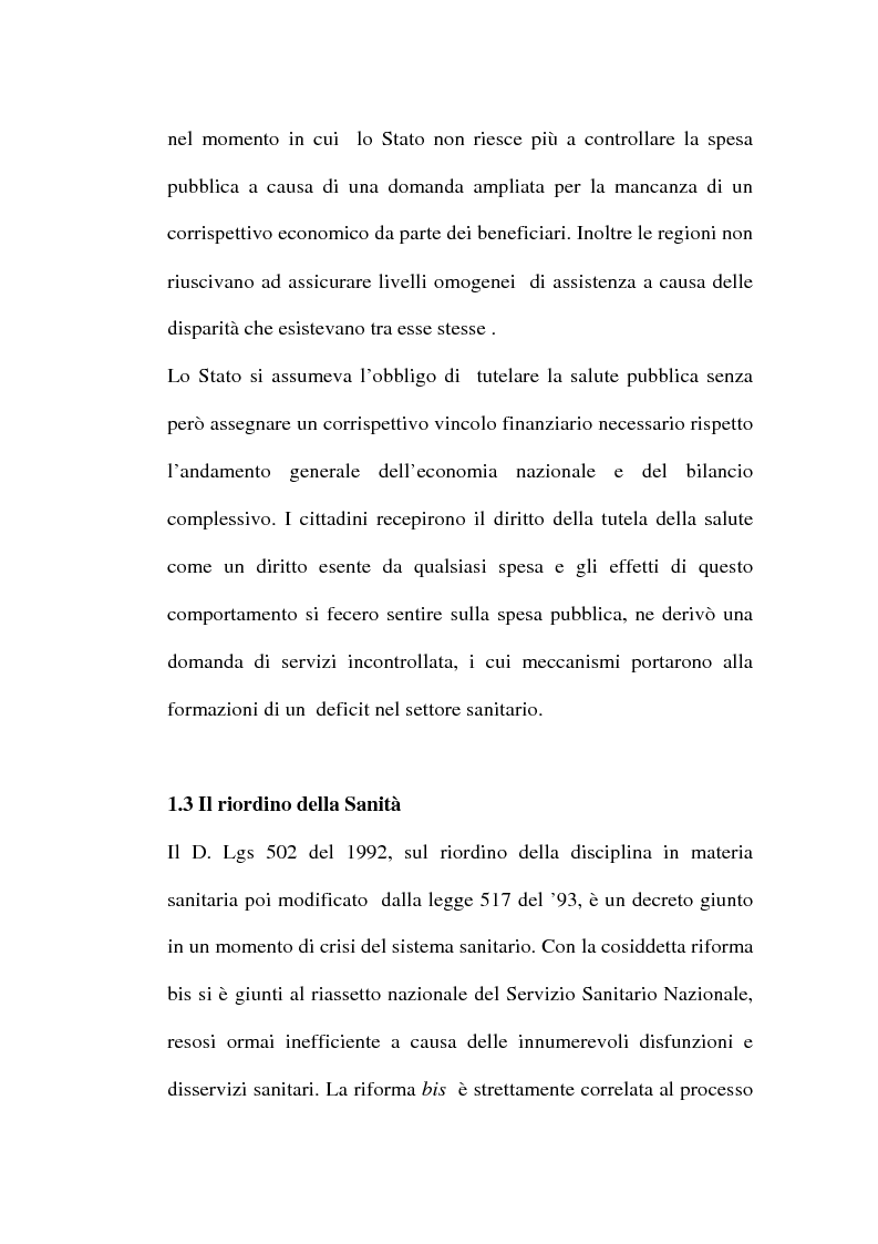 Anteprima della tesi: Organizzare i servizi alla persona. Il caso del P.O. di Maddaloni, Pagina 9