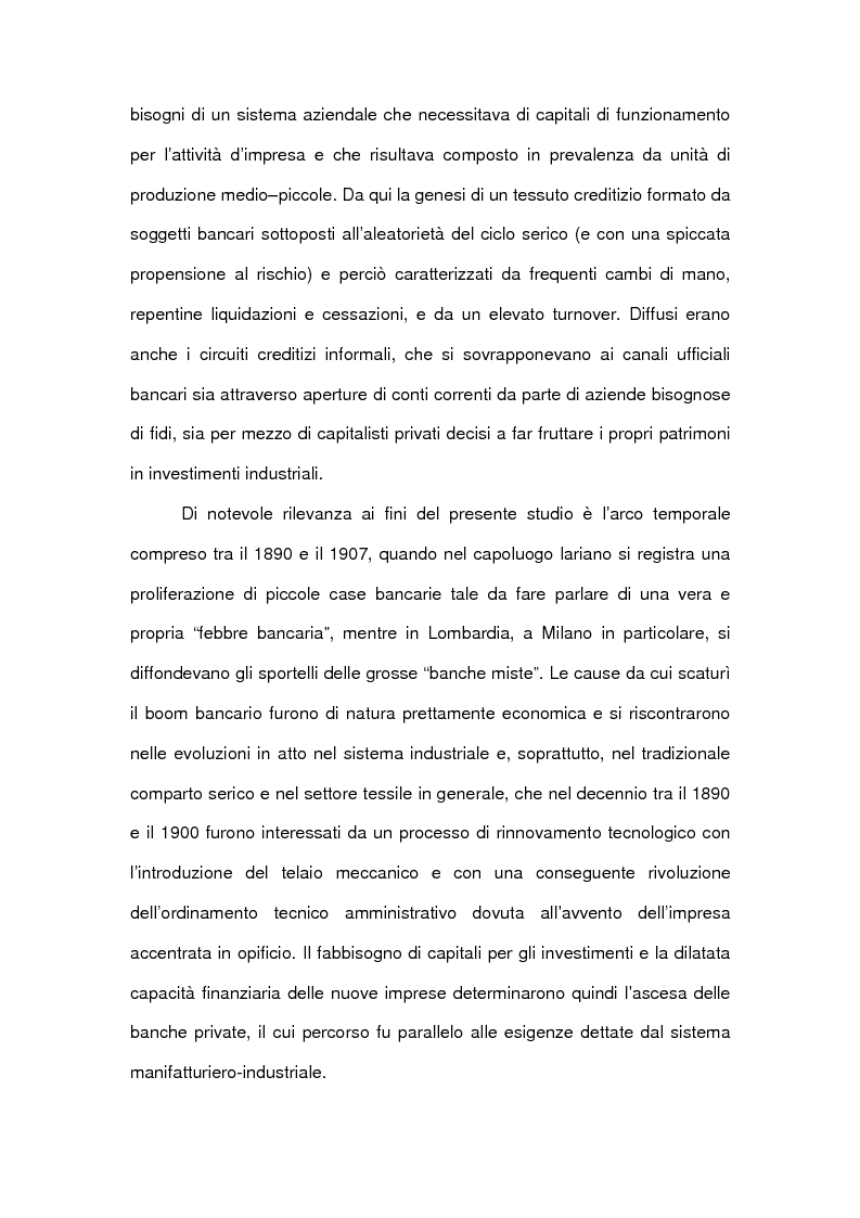 Anteprima della tesi: Le accomandite bancarie comasche tra '800 e '900: le vicende della ditta Sala Regazzoni & C., già Mariani Sala & C., Pagina 3