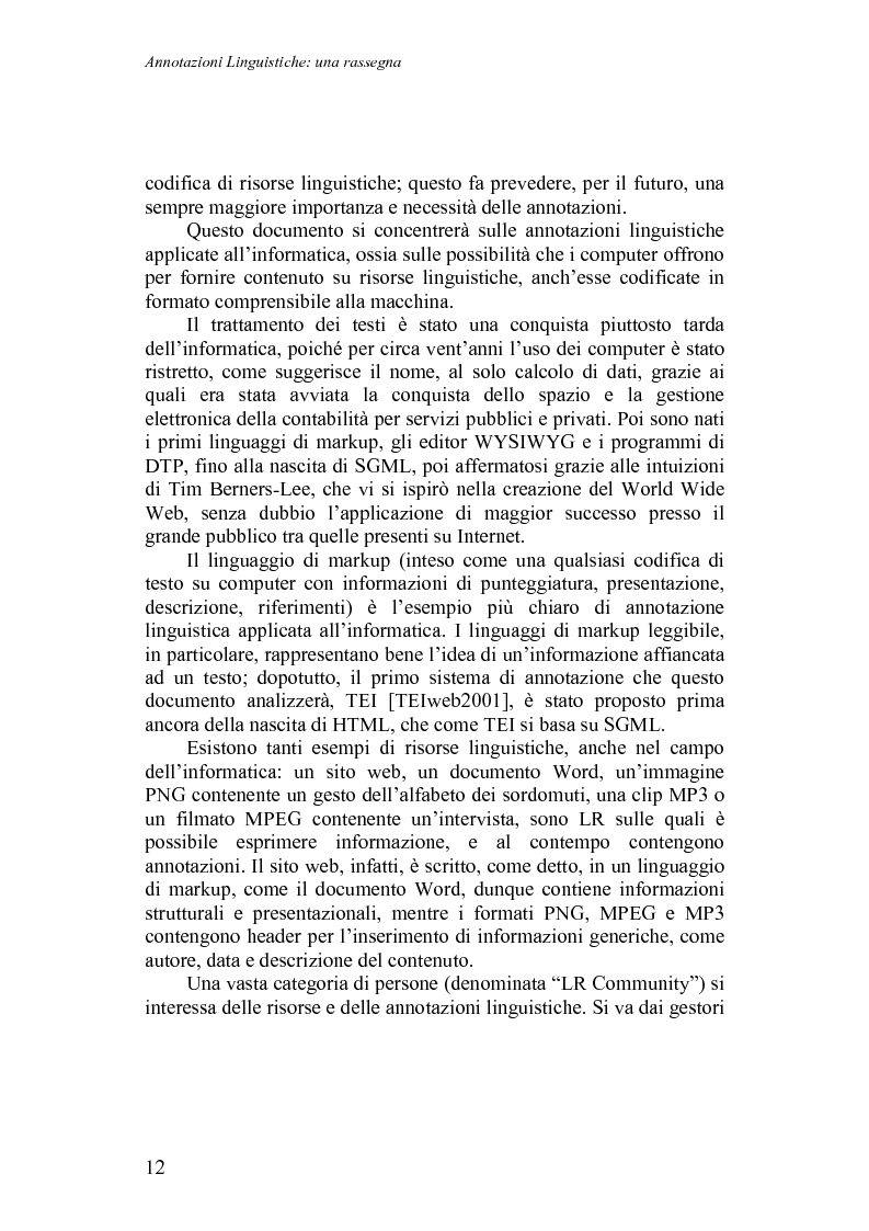 Anteprima della tesi: Annotazioni linguistiche: una rassegna, Pagina 7