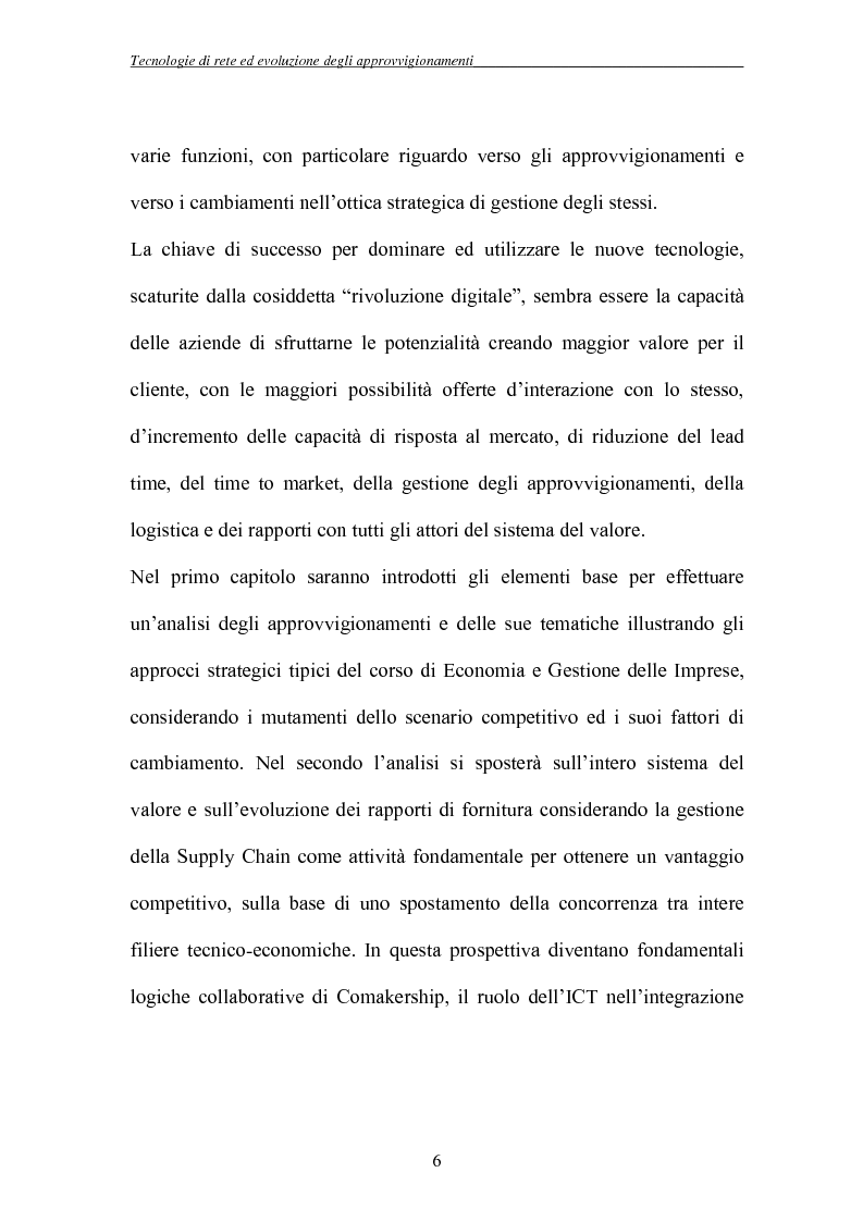 Anteprima della tesi: Tecnologie di rete ed evoluzione degli approvvigionamenti: l'e-procurement, Pagina 3