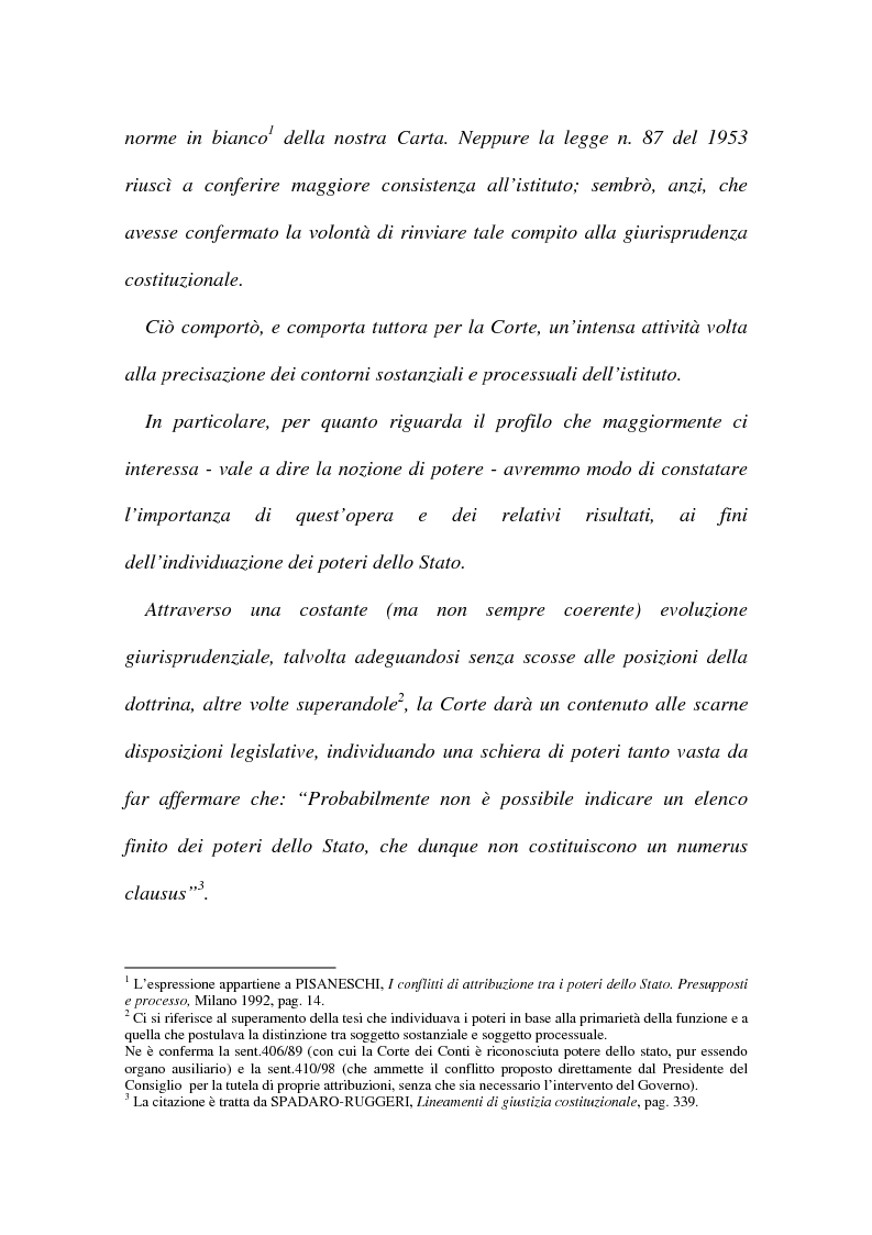 Anteprima della tesi: I conflitti interorganici (la nozione di potere nella giurisprudenza costituzionale), Pagina 2