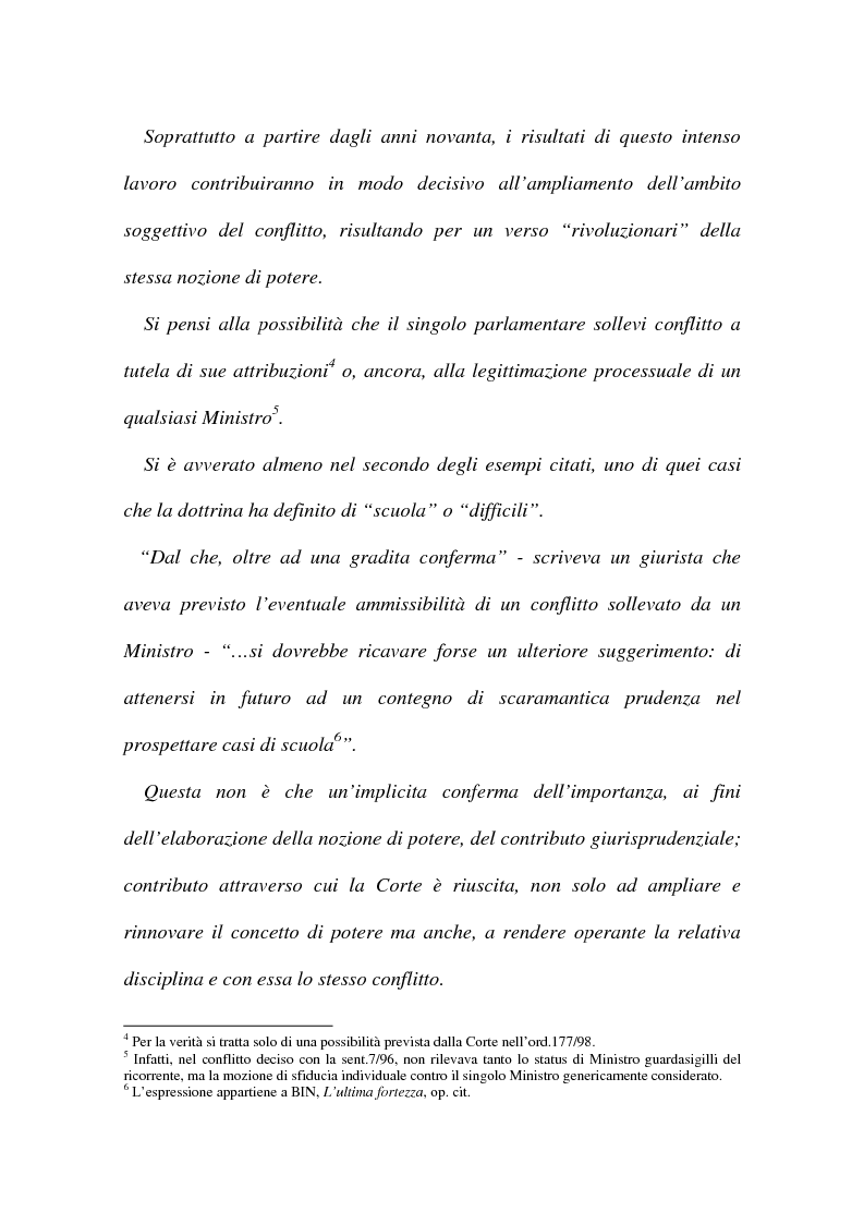 Anteprima della tesi: I conflitti interorganici (la nozione di potere nella giurisprudenza costituzionale), Pagina 3