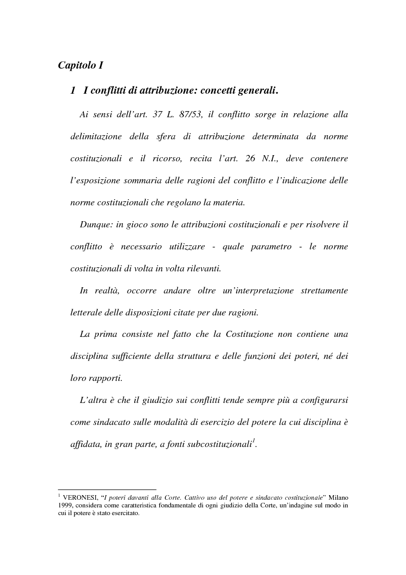 Anteprima della tesi: I conflitti interorganici (la nozione di potere nella giurisprudenza costituzionale), Pagina 4
