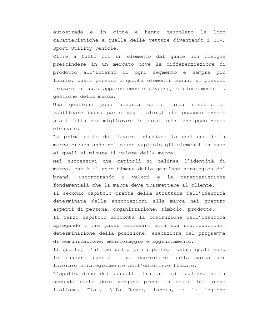 Anteprima della tesi: Costruzione e gestione della marca, Pagina 2