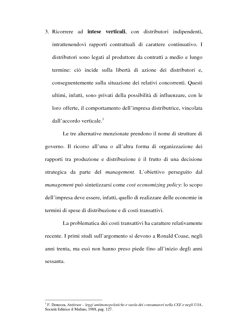 Anteprima della tesi: Problemi relativi alla fissazione del prezzo di rivendita nelle intese verticali, Pagina 5