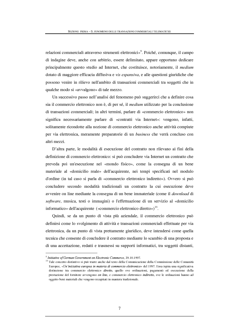 Anteprima della tesi: Tutela legale nelle transazioni commerciali effettuate tramite reti telematiche, Pagina 7