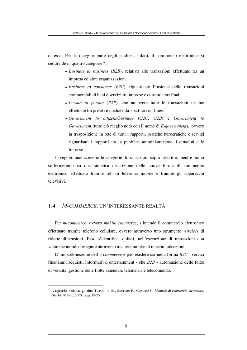 Anteprima della tesi: Tutela legale nelle transazioni commerciali effettuate tramite reti telematiche, Pagina 9
