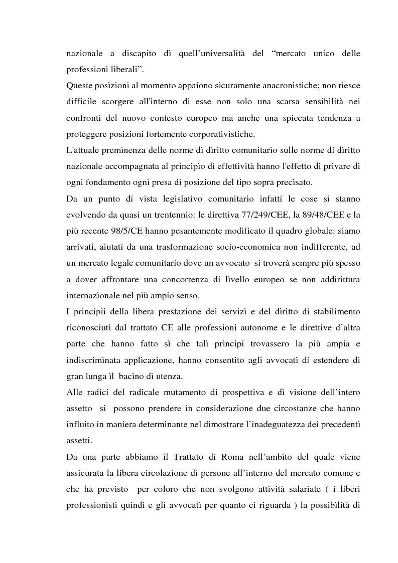 Anteprima della tesi: L'esercizio della professione forense da parte di avvocati di common law in Italia, Pagina 2