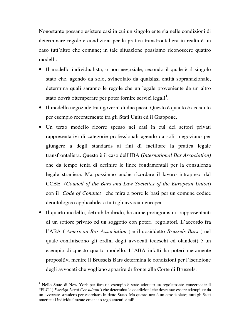 Anteprima della tesi: L'esercizio della professione forense da parte di avvocati di common law in Italia, Pagina 4