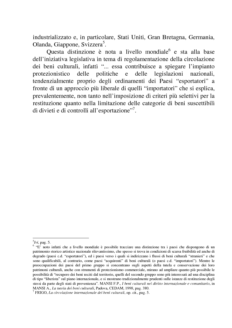 Anteprima della tesi: La circolazione dei beni culturali nella Comunità europea, Pagina 7