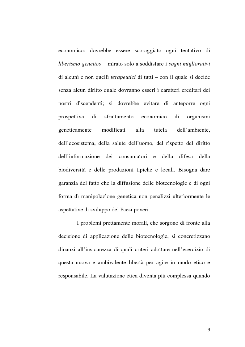 Anteprima della tesi: Problemi etici connessi alle biotecnologie: l'ambivalenza di Faust, Pagina 4