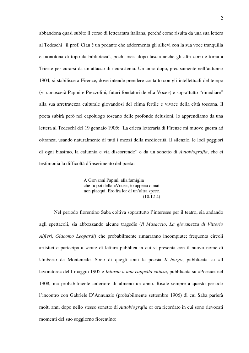 Anteprima della tesi: Saba prima del ''Canzoniere'': ''Poesie'' (1911), Pagina 4