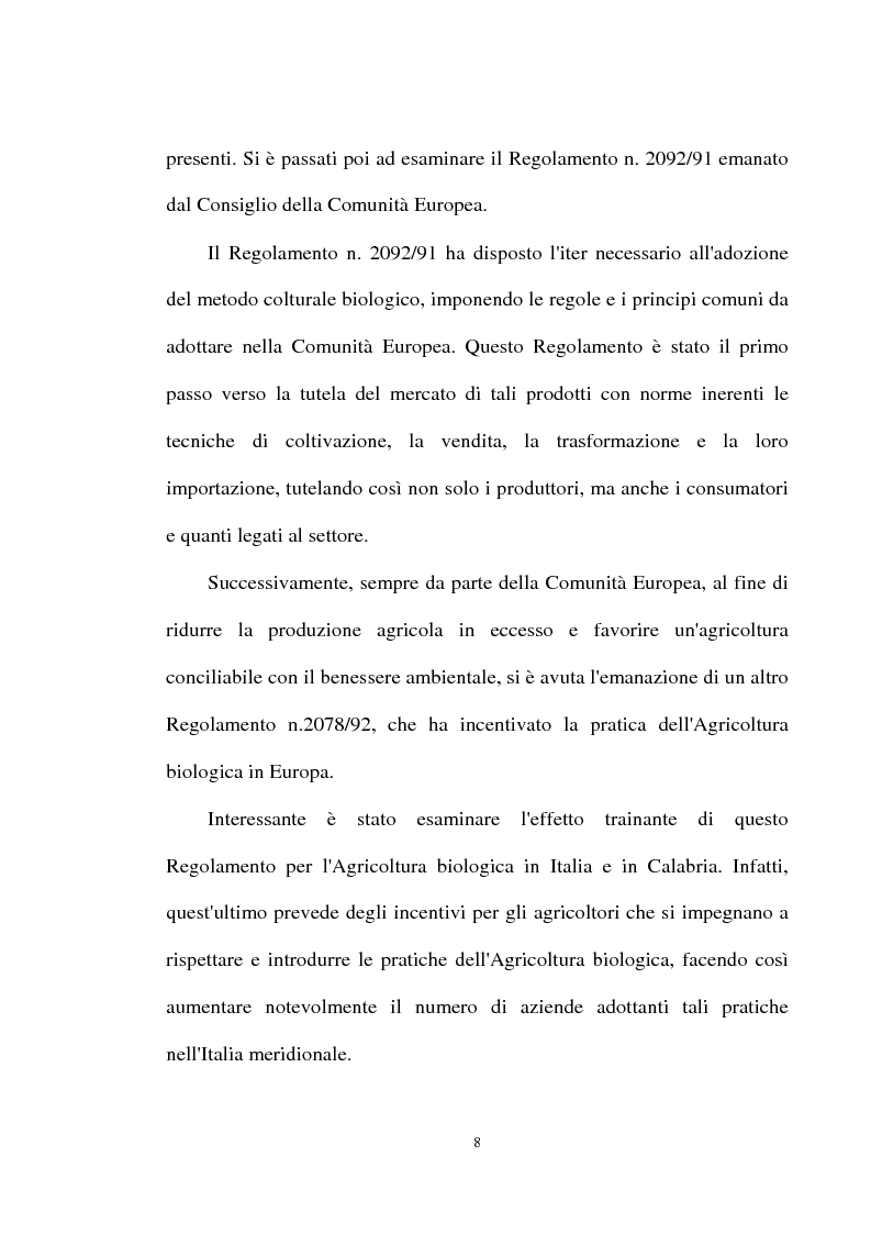 Anteprima della tesi: Le prospettive di sviluppo dell'agricoltura biologica in Calabria, Pagina 4