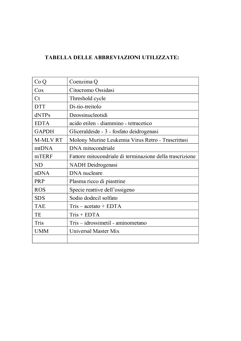 Anteprima della tesi: Trascrizione del DNA mitocondriale nell'invecchiamento, Pagina 4