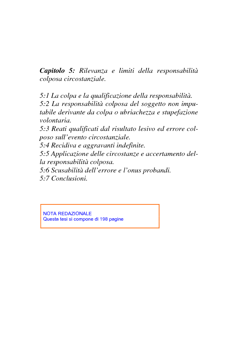 Indice della tesi: Il nuovo regime d'imputazione delle circostanze aggravanti, Pagina 3