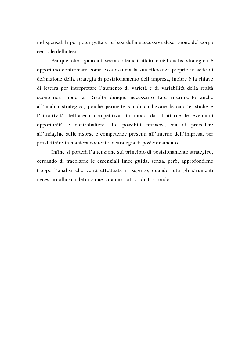 Anteprima della tesi: Il posizionamento strategico come fonte del vantaggio competitivo, Pagina 6