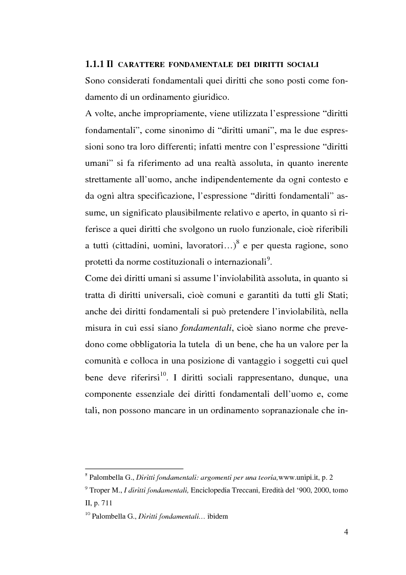 Anteprima della tesi: I diritti sociali e l'Unione europea, Pagina 4