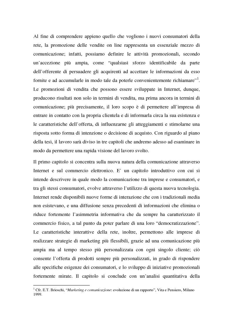 Anteprima della tesi: La promozione delle vendite on line: strategie e tecniche, Pagina 3