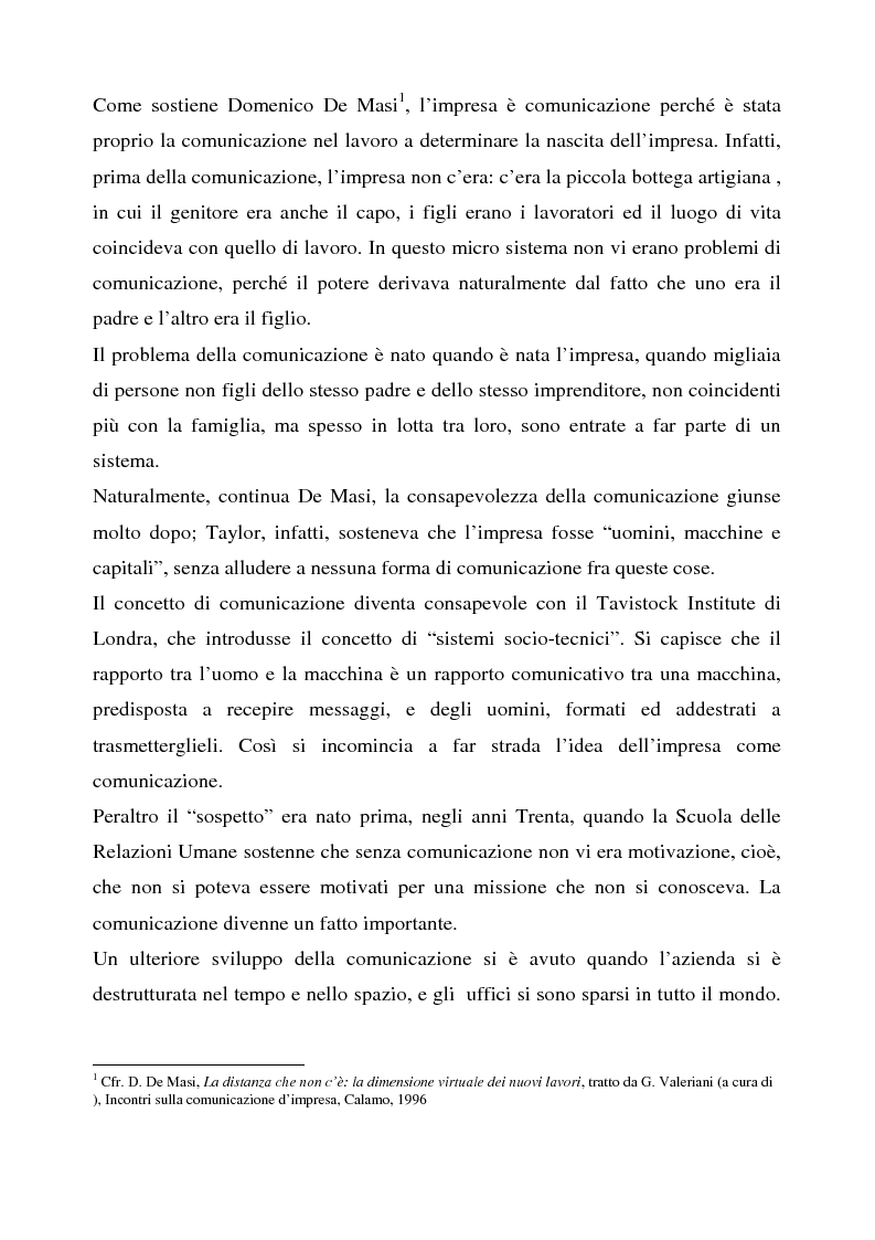 Anteprima della tesi: La comunicazione aziendale interna: il caso Tim, Pagina 3