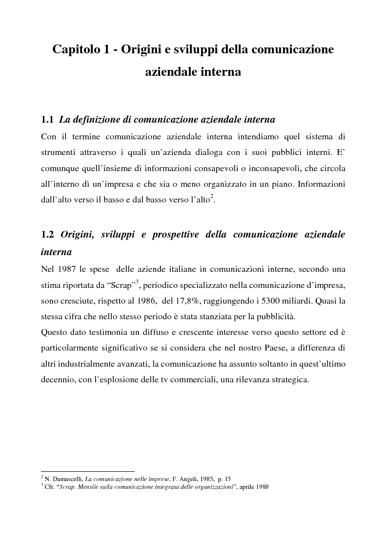 Anteprima della tesi: La comunicazione aziendale interna: il caso Tim, Pagina 6