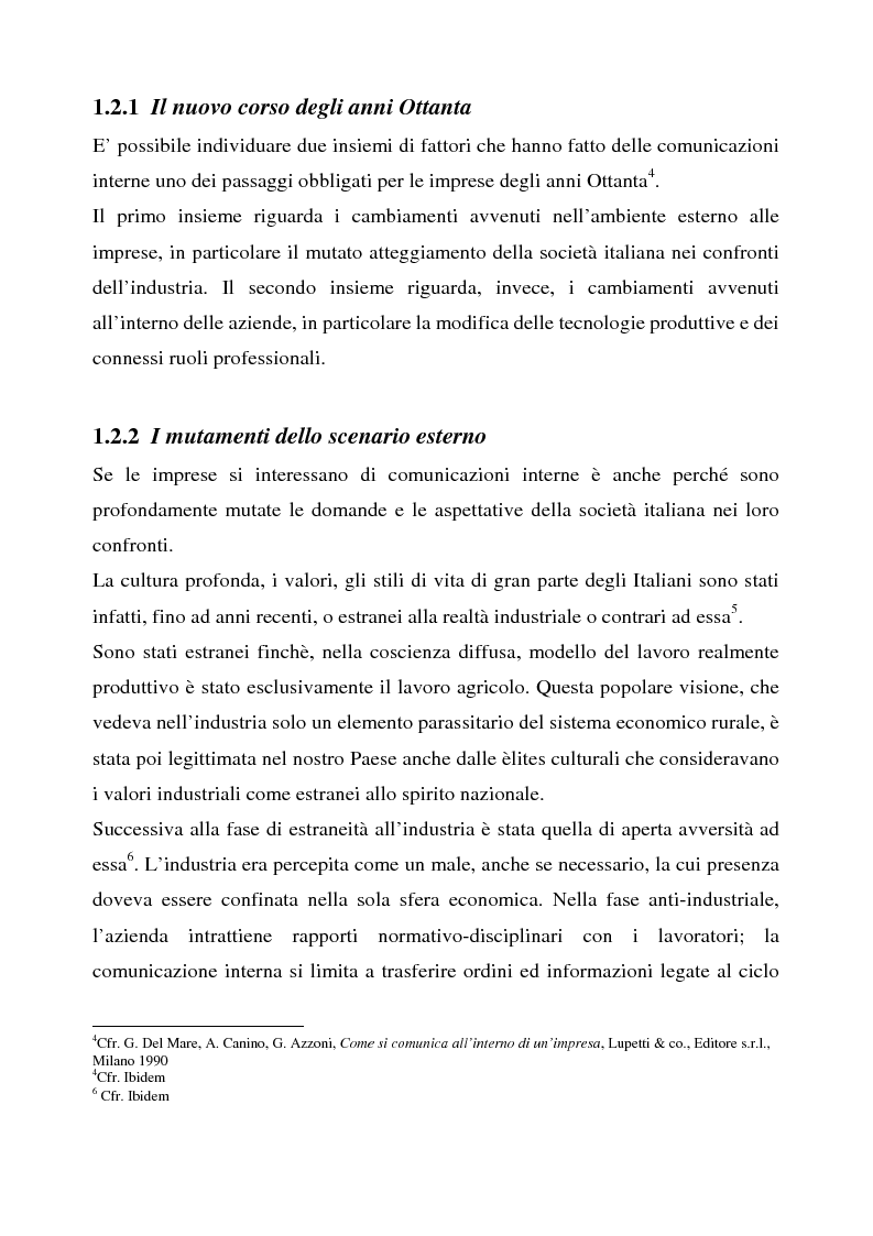 Anteprima della tesi: La comunicazione aziendale interna: il caso Tim, Pagina 7