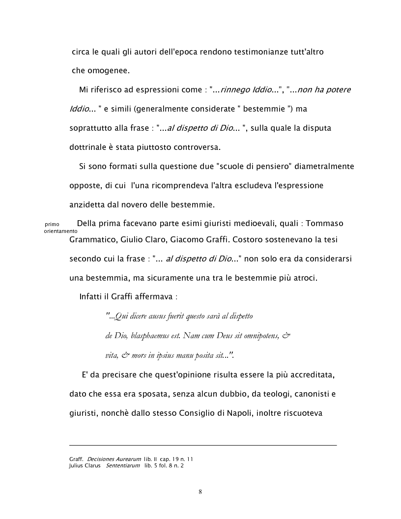 Anteprima della tesi: Il reato di bestemmia nel 1500, Pagina 8
