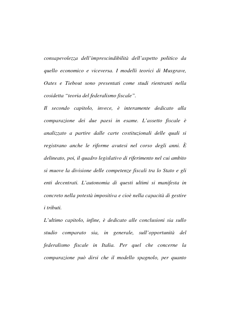 Anteprima della tesi: Sistemi di federalismo fiscale comparato: il caso Italia-Spagna, Pagina 2