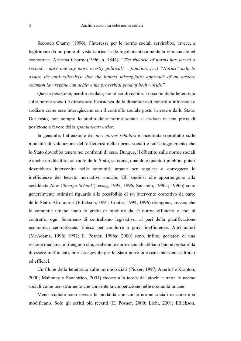 Anteprima della tesi: Analisi economica delle norme sociali, Pagina 4