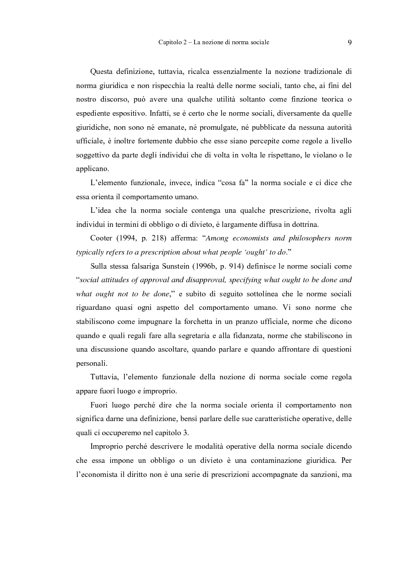 Anteprima della tesi: Analisi economica delle norme sociali, Pagina 9