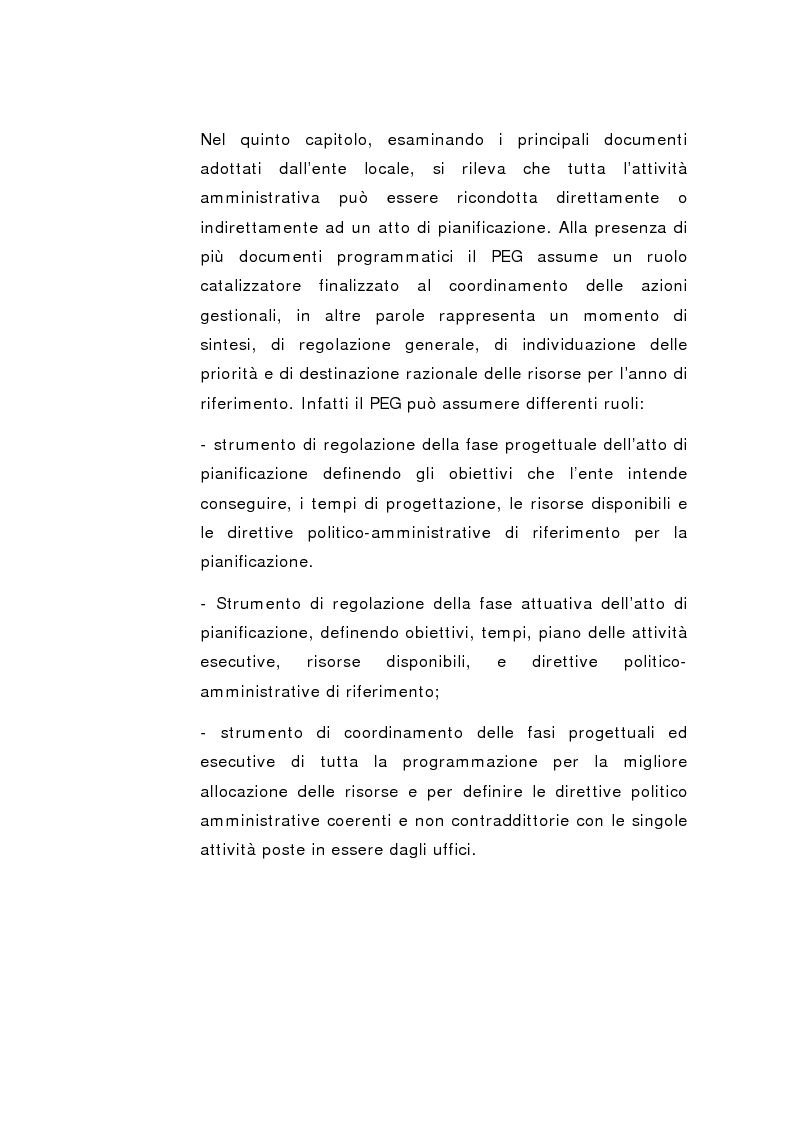 Anteprima della tesi: Il Peg nella contabilità comunale, Pagina 7