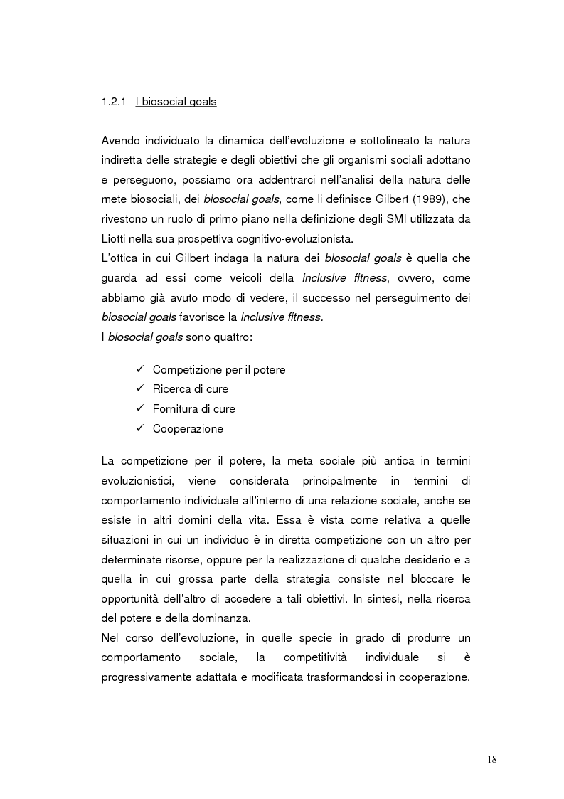 Anteprima della tesi: Modelli eziopatogenetici nelle teorie dei sistemi motivazionali: un confronto fra il modello cognitivo-evoluzionista di G. Liotti e la prospettiva psicoanalitica di J. D. Lichtenberg, Pagina 15
