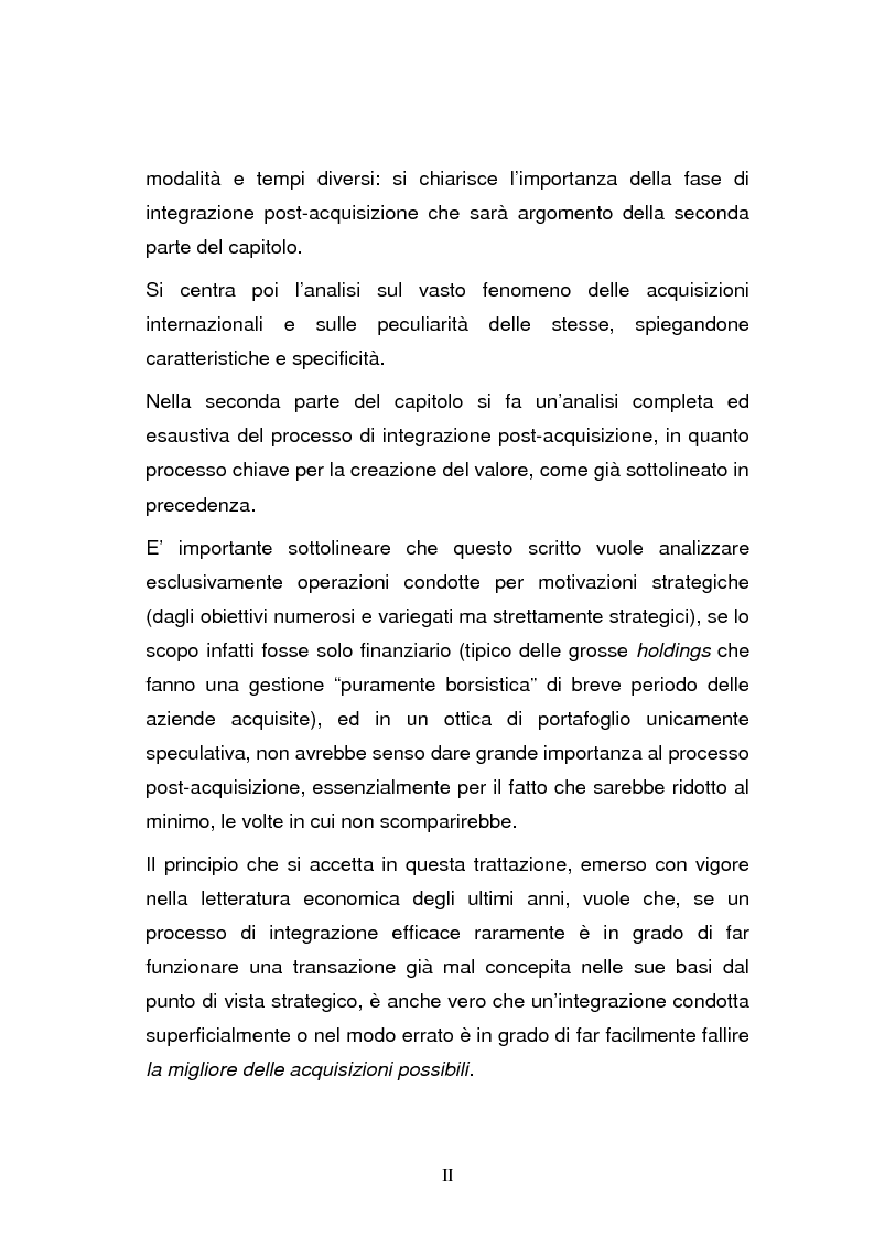 Anteprima della tesi: L'integrazione post-acquisizione nelle operazioni internazionali: il ruolo della comunicazione interna ed esterna, Pagina 2